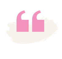 A pink and white pixel art picture of two words