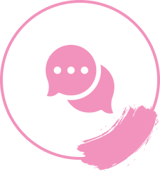 A pink and black background with an image of a circle.