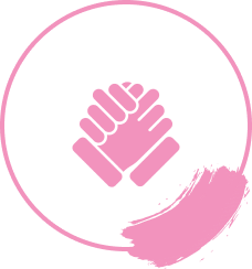 A pink and black background with an abstract design.