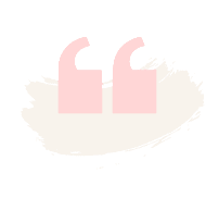 Pink quotation marks on black brushstroke background.